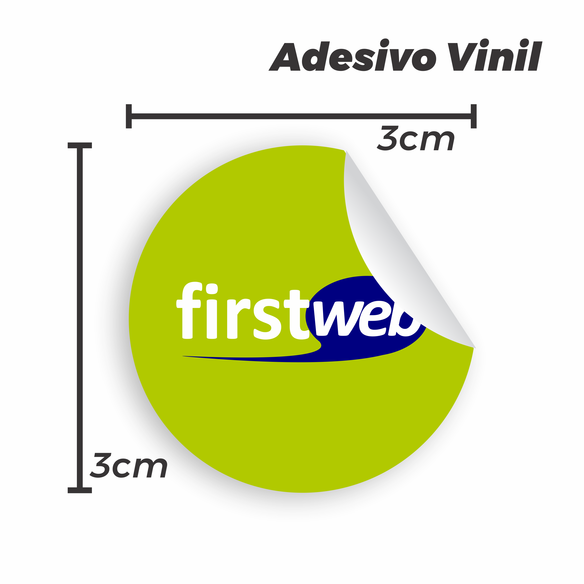 Adesivo vinil 3x3cm - Personalizado